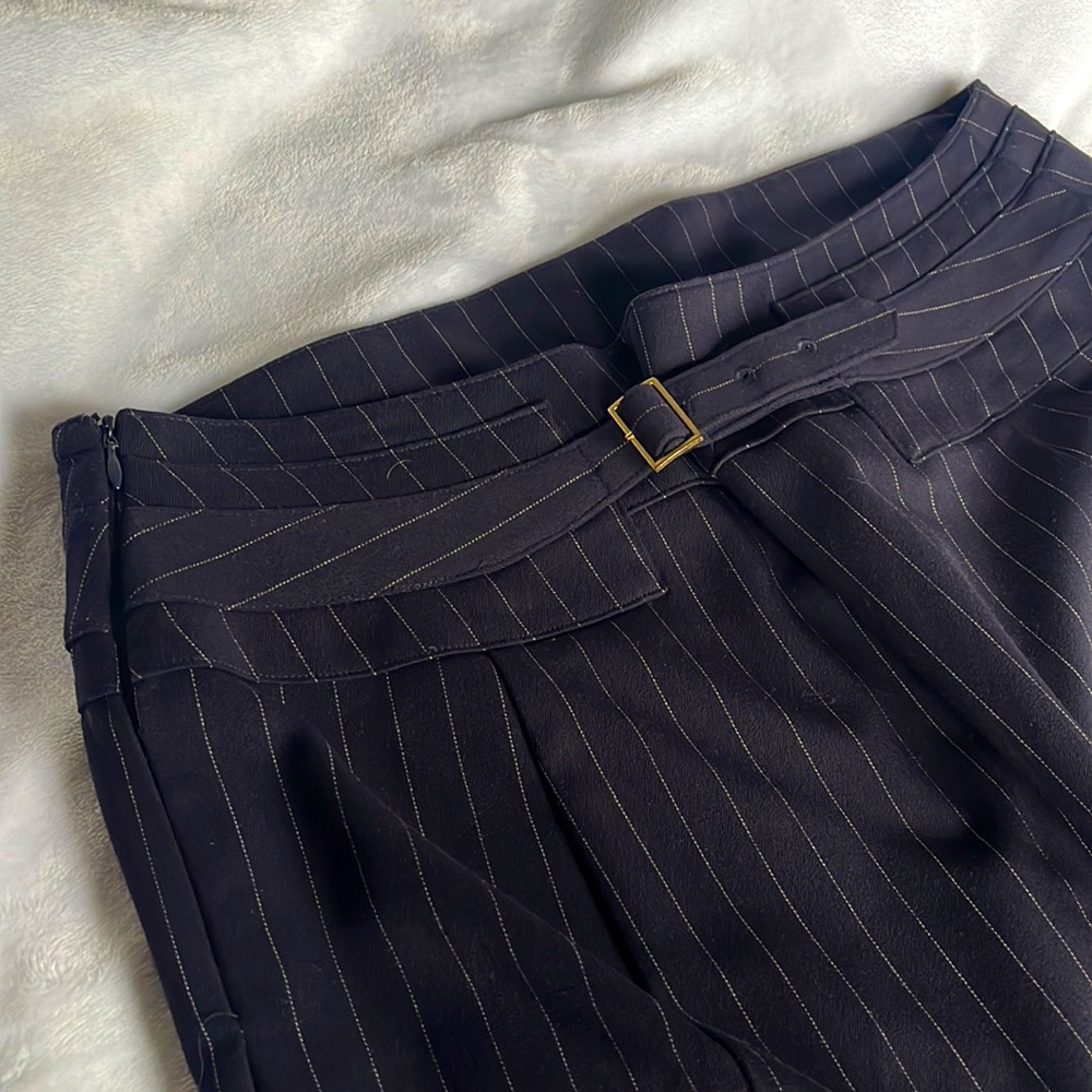 Express Navy Pinstripe Pencil Skirt